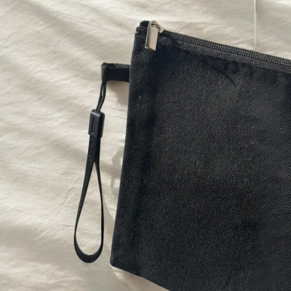 Personalized Black Canvas Clutch Bag - Image 4