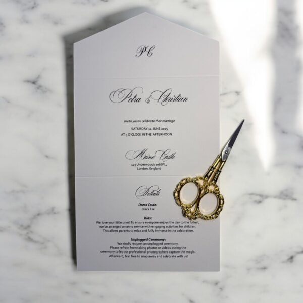 Lora Green Ribbon Concertina Invitation - Image 5