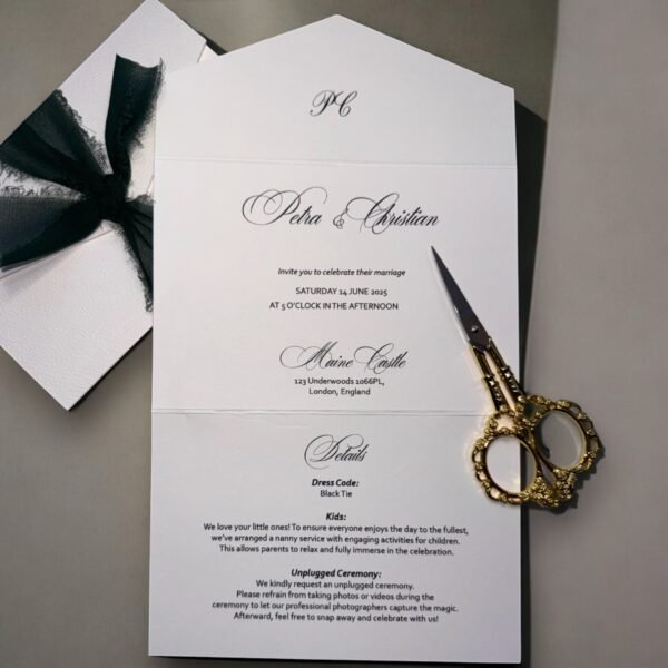 Lora Green Ribbon Concertina Invitation - Image 3