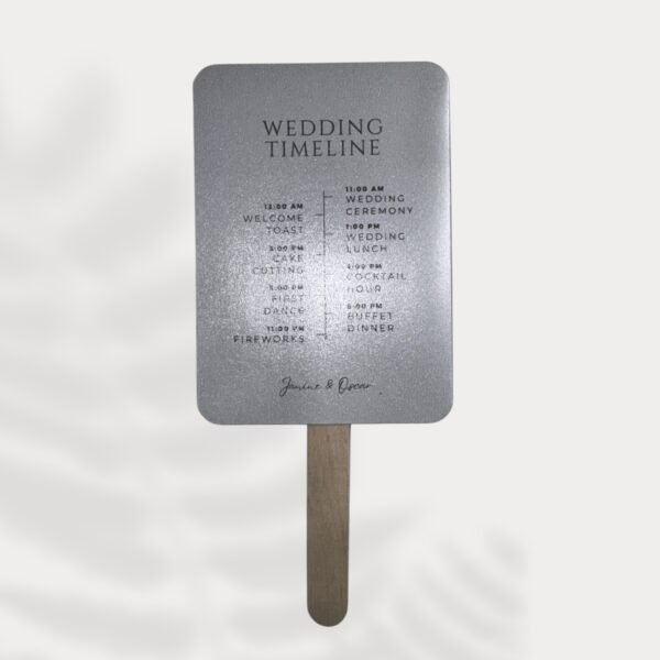 Fancy Blue Wedding Program Fan - Image 4