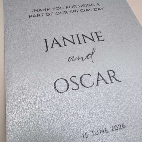 Fancy Blue Wedding Program Fan - Image 5