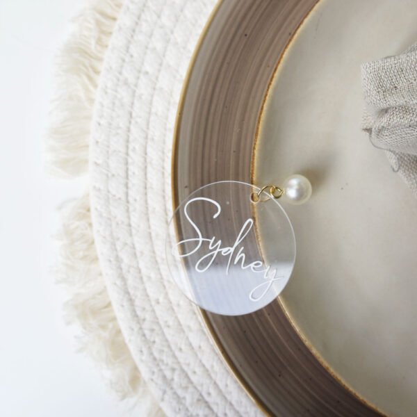 Acrylic Name Tag with Pearl Accent