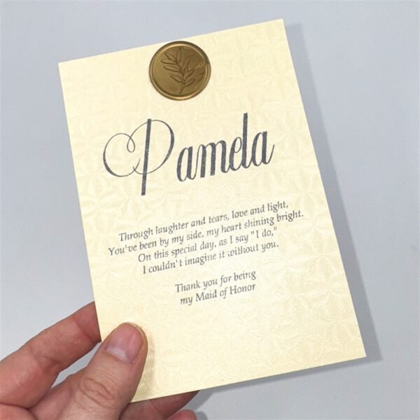 Gold Bridesmaid Proposal Card with Wax Seal - Image 4