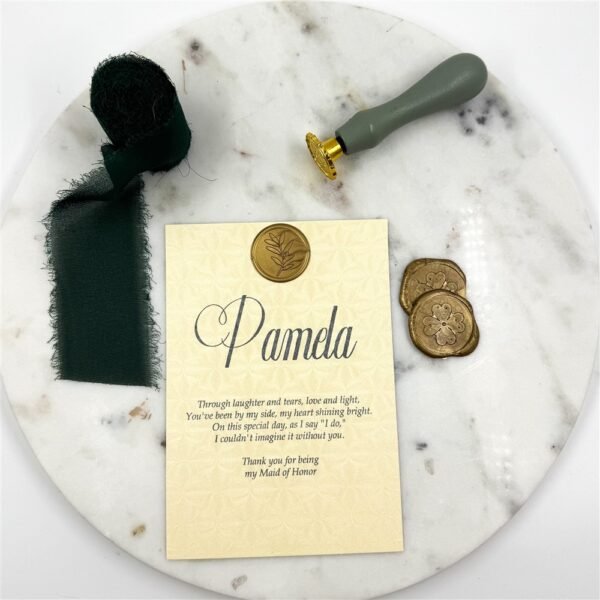 Gold Bridesmaid Proposal Card with Wax Seal - Image 2