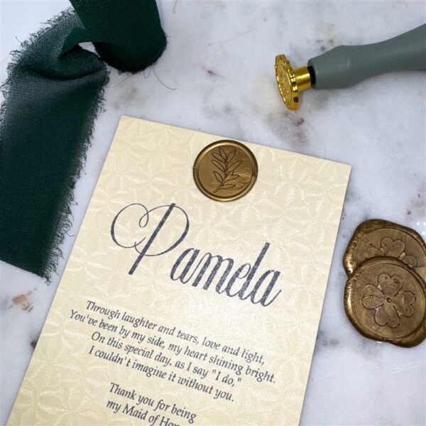 Gold Bridesmaid Proposal Card with Wax Seal - Image 3
